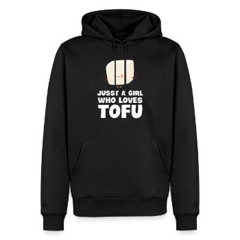 Just a Girl Who Loves Tofus - Men’s Premium Organic Hoodie - black - Front - Nico (187cm)
