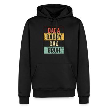 Dada Papa Papa Bruh Vatertag Vintage Lustig - Männer Premium Bio Hoodie - Schwarz - Vorne - Nico (187cm)