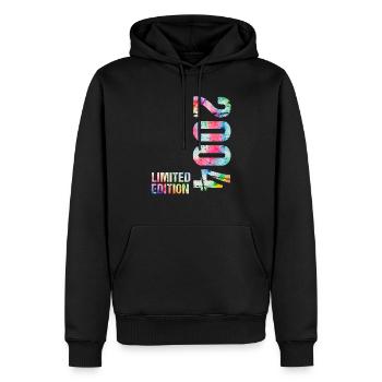 18 JAHRE 18. GEBURTSTAG LIMITED EDITION 2004 - Männer Premium Bio Hoodie - Schwarz - Vorne - Nico (187cm)