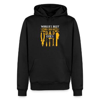 Weltbester Mechaniker-Vater aller Zeiten Stolzer - Männer Premium Bio Hoodie - Schwarz - Vorne - Nico (187cm)