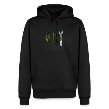 Bricoleur Heartbeat Wrench Retro Vintage 80s Pulse - Sweat à capuche Premium bio Homme - noir - Devant - Nico (187cm)