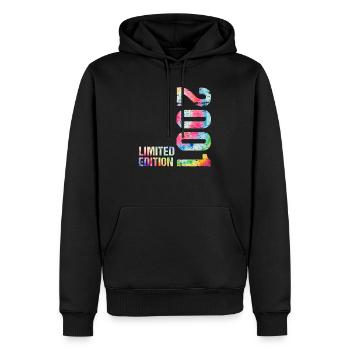 18 JAHRE 18. GEBURTSTAG LIMITED EDITION 2001 - Männer Premium Bio Hoodie - Schwarz - Vorne - Nico (187cm)