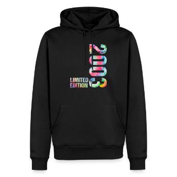 18 JAHRE 18. GEBURTSTAG LIMITED EDITION 2003 - Männer Premium Bio Hoodie - Schwarz - Vorne - Nico (187cm)