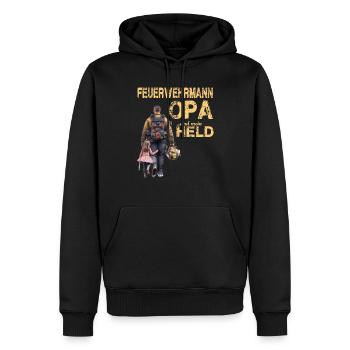 Feuerwehrmann Opa und Enkel - Feuerwehr Großvater - Männer Premium Bio Hoodie - Schwarz - Vorne - Nico (187cm)