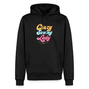 Crazy Sewing Lady Crafting Sewing Maschine - Männer Premium Bio Hoodie - Schwarz - Vorne - Nico (187cm)