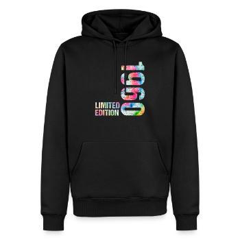 1960 - Männer Premium Bio Hoodie - Schwarz - Vorne - Nico (187cm)