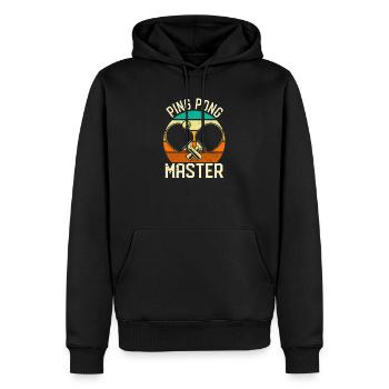 Ping Pong Master Vintage Table Tennis Player Funny - Men’s Premium Organic Hoodie - black - Front - Nico (187cm)
