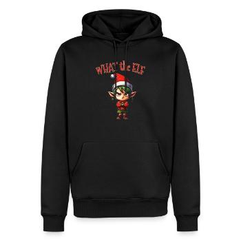 What the Elf - Niedlicher lustiger Elf für die Weihnachtszeit - Männer Premium Bio Hoodie - Schwarz - Vorne - Nico (187cm)