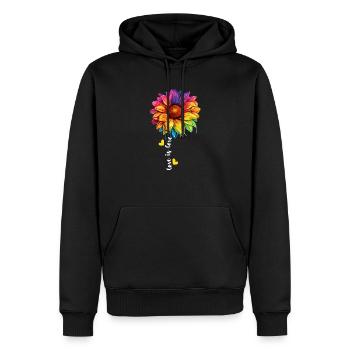 Rainbow Sunflower LGBTQ Communauté transgenre Jeu de mots - Sweat à capuche Premium bio Homme - noir - Devant - Nico (187cm)