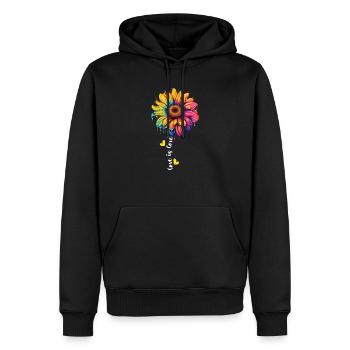 Regenbogen Sonnenblume Liebhaber LGBT Lesbisch Homosexuell Gruppe Wortspiel - Männer Premium Bio Hoodie - Schwarz - Vorne - Nico (187cm)