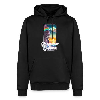 surf - deesse hawaiienne - Sweat à capuche Premium bio Homme - noir - Devant - Nico (187cm)