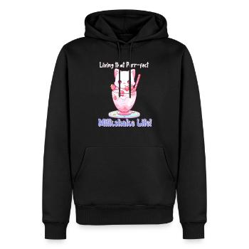Living That Purr-fect Milkshake Life - Happy Cat - Men’s Premium Organic Hoodie - black - Front - Nico (187cm)