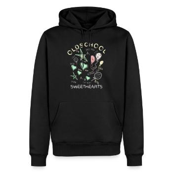Craie tableau noir oldschool - Sweat à capuche Premium bio Homme - noir - Devant - Nico (187cm)