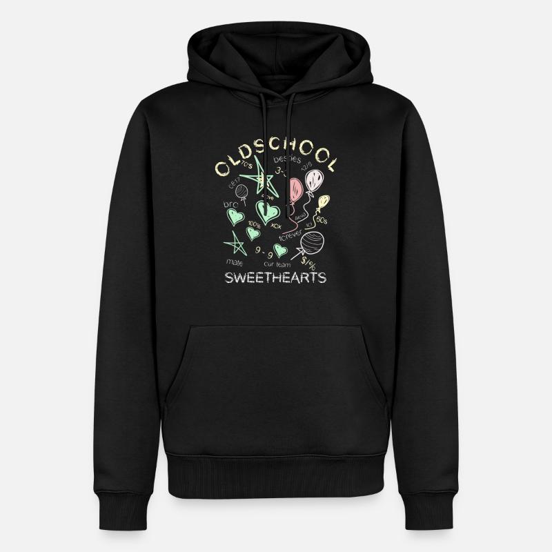Craie tableau noir oldschool - Sweat à capuche Premium bio Homme - noir