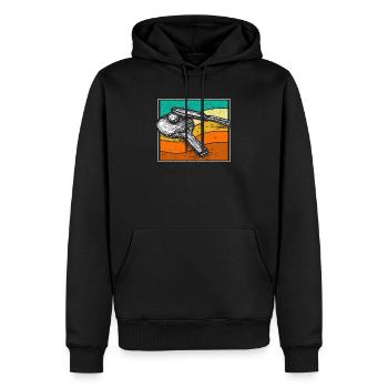 Drôle Amateurs de tennis de table Rétro Vintage Ping - Sweat à capuche Premium bio Homme - noir - Devant - Nico (187cm)