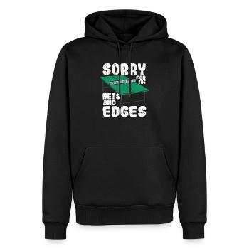 Sorry for the nets and edges ping pong - Men’s Premium Organic Hoodie - black - Front - Nico (187cm)