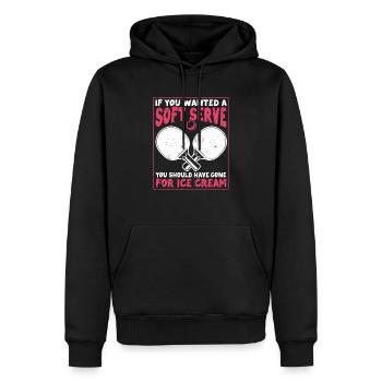Wenn du ein Softeis haben willst Tischtennis Ping - Men’s Premium Organic Hoodie - black - Front - Nico (187cm)