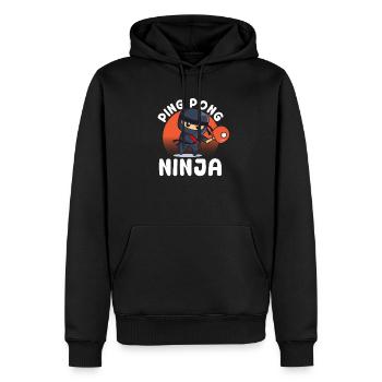 Ping Pong Ninja Ping Pong Tennis de table drôle - Sweat à capuche Premium bio Homme - noir - Devant - Nico (187cm)
