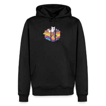 Cool Transgenre Kitty Lover Communauté Lesbienne Gay - Sweat à capuche Premium bio Homme - noir - Devant - Nico (187cm)