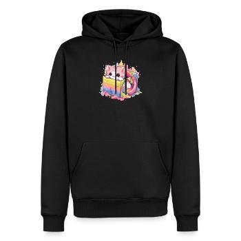 Mignon chat arc-en-ciel cool Groupe LGBT Lesbienne Gay Pun - Sweat à capuche Premium bio Homme - noir - Devant - Nico (187cm)