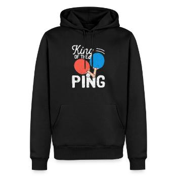 King Of The Ping Drôle Table de Tennis De Table - Sweat à capuche Premium bio Homme - noir - Devant - Nico (187cm)