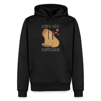 Je n’ai besoin que de capybaras J’adore les capybaras - Sweat à capuche Premium bio Homme - noir - Devant - Nico (187cm)