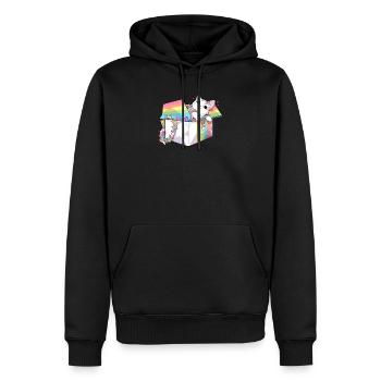 Cool Pet Lover Regenbogenkatze LGBT Transgender Humor - Männer Premium Bio Hoodie - Schwarz - Vorne - Nico (187cm)