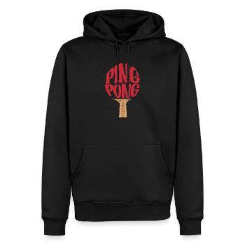 Ping Pong Paddle Joueur de tennis de table drôle - Sweat à capuche Premium bio Homme - noir - Devant - Nico (187cm)