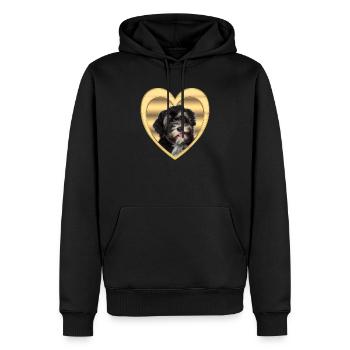 Havanais - Amoureux des chiens - Cœur de chien - Sweat à capuche Premium bio Homme - noir - Devant - Nico (187cm)