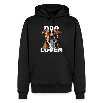 Amant des chiens American Stafford - Sweat à capuche Premium bio Homme - noir - Devant - Nico (187cm)