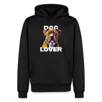 Amant des chiens American Stafford - Sweat à capuche Premium bio Homme - noir - Devant - Nico (187cm)