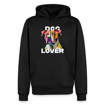 Amant des chiens American Stafford - Sweat à capuche Premium bio Homme - noir - Devant - Nico (187cm)