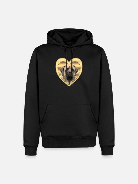 Mastiff - Dog Lovers - Dogs Heart - Men’s Premium Organic Hoodie - black