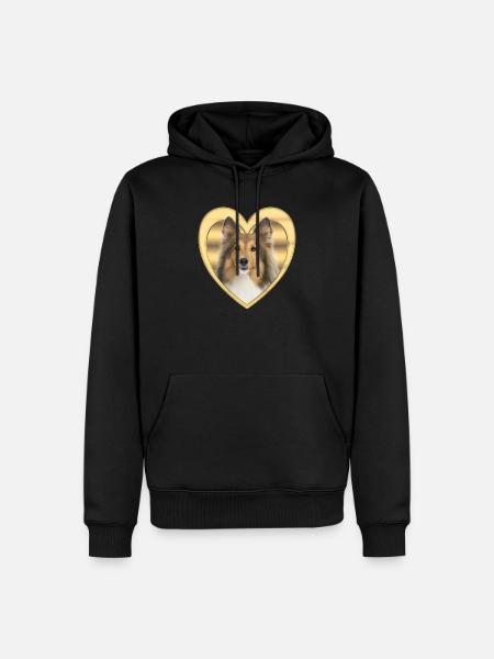 Sheltie - Dog Lover - Dog Heart - Men’s Premium Organic Hoodie - black