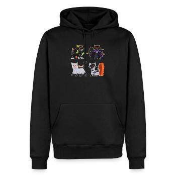 Katze Boo Halloween Katzen Gruselig Kätzchen - Männer Premium Bio Hoodie - Schwarz - Vorne - Nico (187cm)