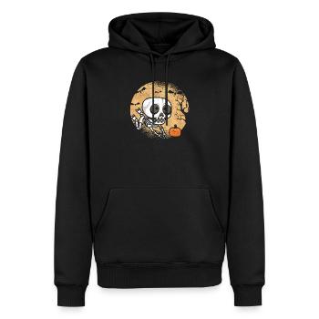 Skelett Spielende Volleyball Fan Spieler Trainer - Männer Premium Bio Hoodie - Schwarz - Vorne - Nico (187cm)