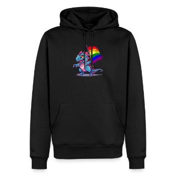 Fierté Dinosaure LGBT Gay Lesbienne Transgenre Cool - Sweat à capuche Premium bio Homme - noir - Devant - Nico (187cm)