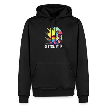 Dinosaure LGBT Transgenre Communauté lesbienne gay - Sweat à capuche Premium bio Homme - noir - Devant - Nico (187cm)