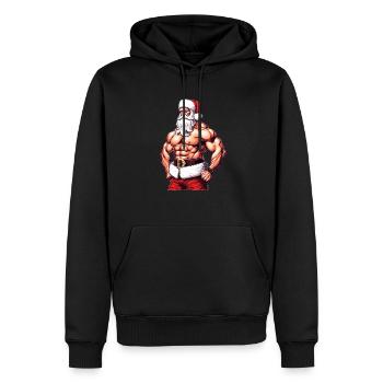 Starker Weihnachtsmann: Weihnachten mit dem Weihnachtsmann Powerlifting De - Männer Premium Bio Hoodie - Schwarz - Vorne - Nico (187cm)