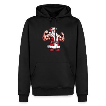 Liste des ascenseurs du Père Noël: Bodybuilder de Noël - Sweat à capuche Premium bio Homme - noir - Devant - Nico (187cm)