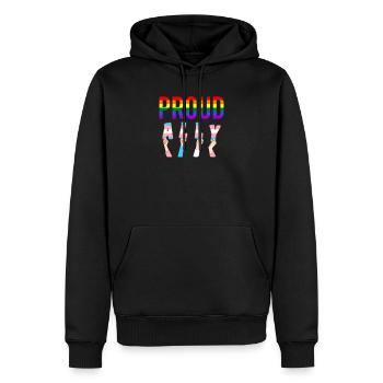Stolzer Verbündeter Stolz LGBT Transgender Flagge Schwul Lesbisch - Männer Premium Bio Hoodie - Schwarz - Vorne - Nico (187cm)