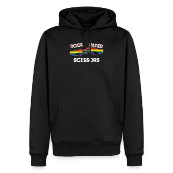 Rock Paper Scissors Funny Lesbian Pride LGBT Fun - Sweat à capuche Premium bio Homme - noir - Devant - Nico (187cm)
