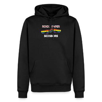 Stein Papier Schere Lustig Lesbisch Stolz LGBT Cool - Männer Premium Bio Hoodie - Schwarz - Vorne - Nico (187cm)