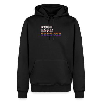 Ciseaux en papier rock LGBT Pour Lesbiennes Lesbiennes Gay - Sweat à capuche Premium bio Homme - noir - Devant - Nico (187cm)