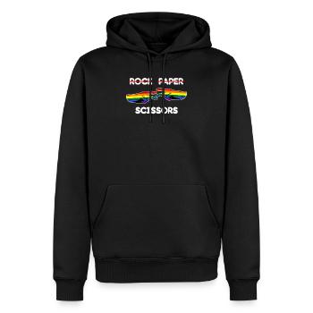 Stein Papier Schere Lustig Lesbisch Stolz LGBT Niedlich - Männer Premium Bio Hoodie - Schwarz - Vorne - Nico (187cm)