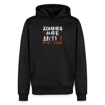Zombies hassen Fast Food Lustig Halloween Läufer - Männer Premium Bio Hoodie - Schwarz - Vorne - Nico (187cm)