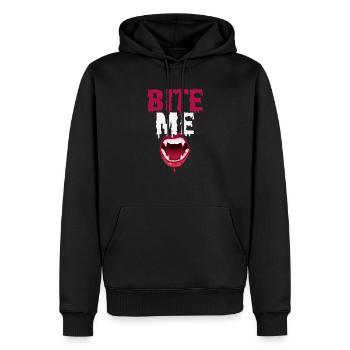 Mordez-moi Halloween Vampire Bloody Teeth - Sweat à capuche Premium bio Homme - noir - Devant - Nico (187cm)