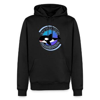 Mangez l’océan riche orque orcanisation - Sweat à capuche Premium bio Homme - noir - Devant - Nico (187cm)