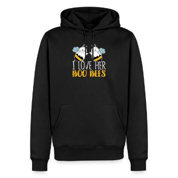 Je les aime boo bees couples fête d’halloween - Sweat à capuche Premium bio Homme - noir - Devant - Nico (187cm)
