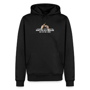 Je fais du tricot avec des porcs-épics comme mes aiguilles à tricoter - Sweat à capuche Premium bio Homme - noir - Devant - Nico (187cm)